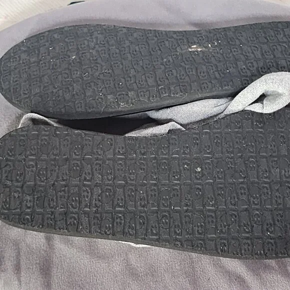 Sanuk Grey Black Ella Slip On Cushion Insole Stretch Fabric Yoga Sling Sandal 7 - Picture 13 of 16